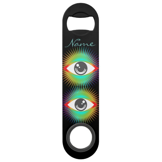 Cute All-seeing Alien Eyes Thunder_Cove Bar Key (Back)