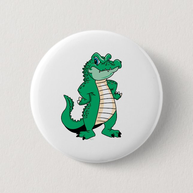 Cute Alligator  2 Inch Round Button (Front)