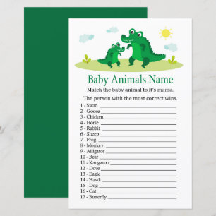 Cute Alligator Baby Animals Name Game