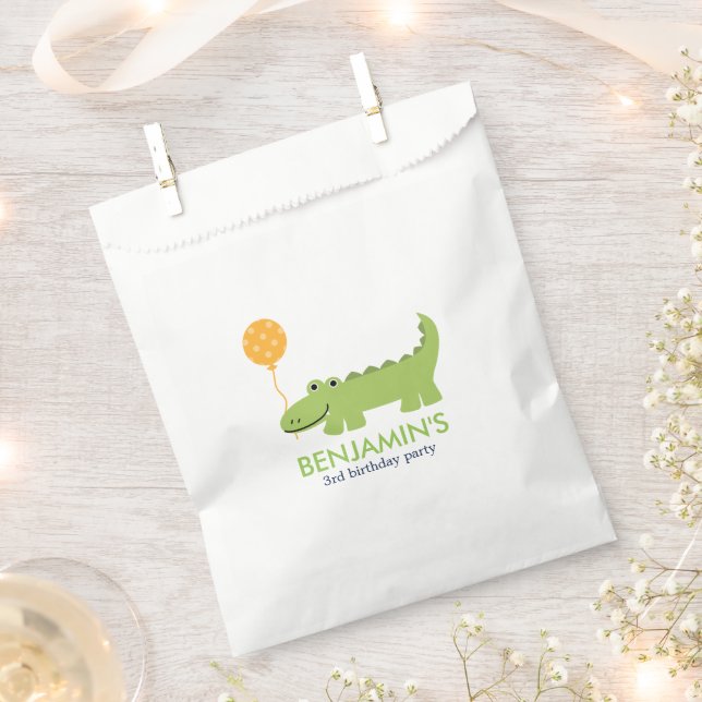 Cute Alligator Birthday Favour Bag (Clipped)