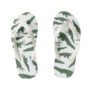 Cute Alligator Crocodile Pattern Gator Kid's Flip Flops