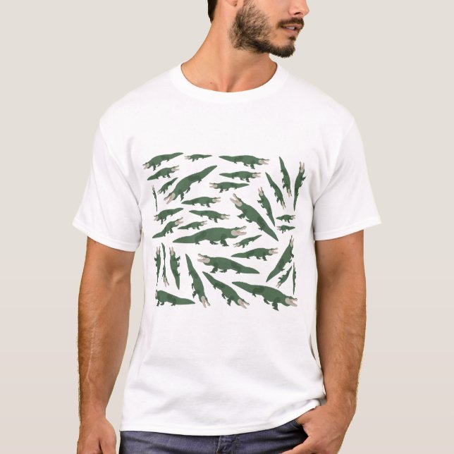 Cute Alligator Crocodile Pattern Gator T-Shirt (Front)
