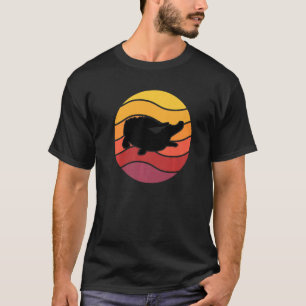 Cute Alligator Crocodile Retro Sunset Lover Reptil T-Shirt