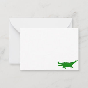 Cute Alligator Drawing Blank Card