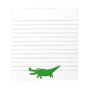  Cute Alligator Drawing Custom Lined Notepad