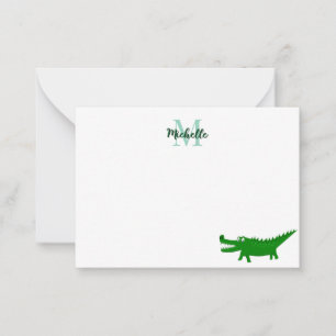  Cute Alligator Drawing Lined Editable Card