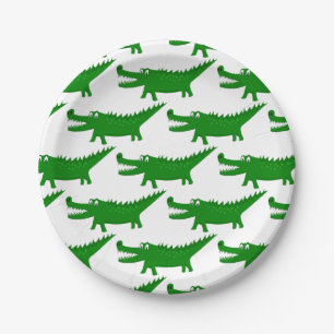 Cute Alligator Drawing Paper Plate