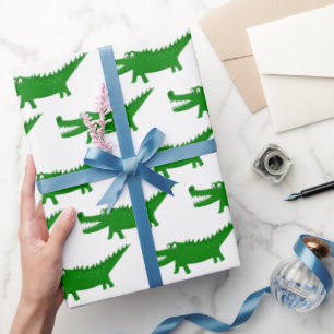 Cute Alligator Drawing Wrapping Paper