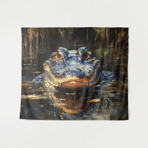 Cute Alligator in the Florida Everglades Painting Tapestry