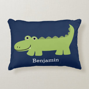 Cute Alligator Kids Accent Pillow