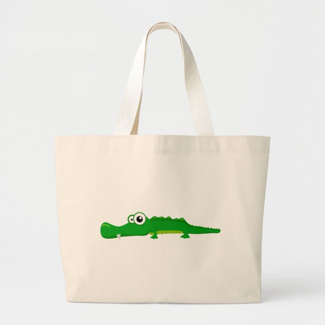 Cute alligator large tote bag (Front)