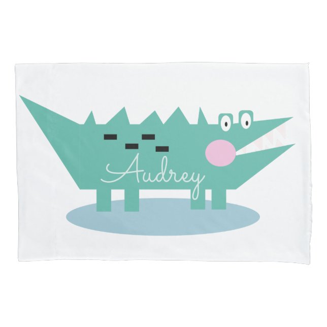 Cute Alligator Name Pillow Case (Front)
