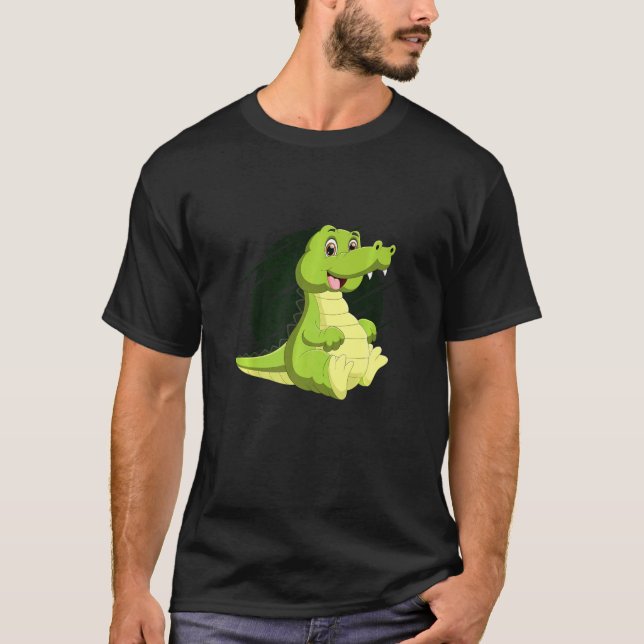 Cute Alligator Reptiles Zoo Animals Ponds Crocodil T-Shirt (Front)