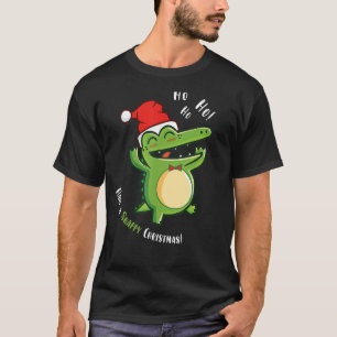 Cute Alligator With Santa's Hat Christmas Crocodil T-Shirt