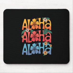 Cute Aloha Hawaiian Summer Vacation Shaka Hibiscus Mouse Pad