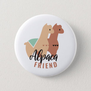 Cute Alpaca Alternate Design 2 Inch Round Button