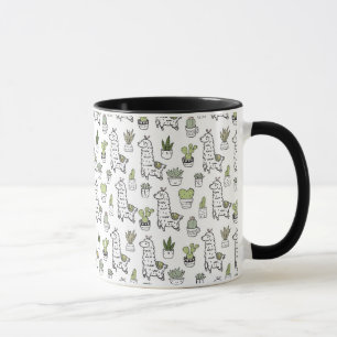 Cute Alpaca & Cactus Pattern Mug