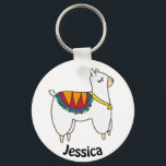 Cute Alpaca Doodle Personalised Keychain<br><div class="desc">Cute alpaca doodle personalised keychain.</div>