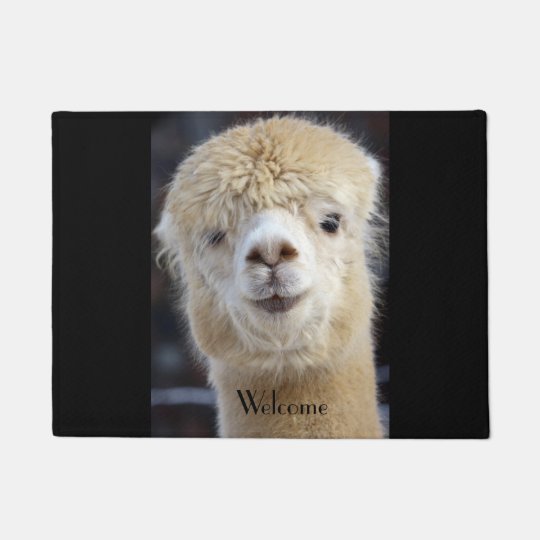Cute Alpaca Face Doormat Zazzle Ca
