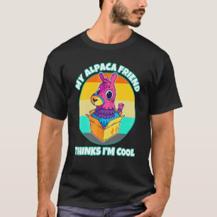 Cute Alpaca Friend Animal Wool Nature Farmer Fores T-Shirt