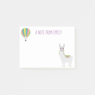 Cute Alpaca Hot Air Balloon Note From