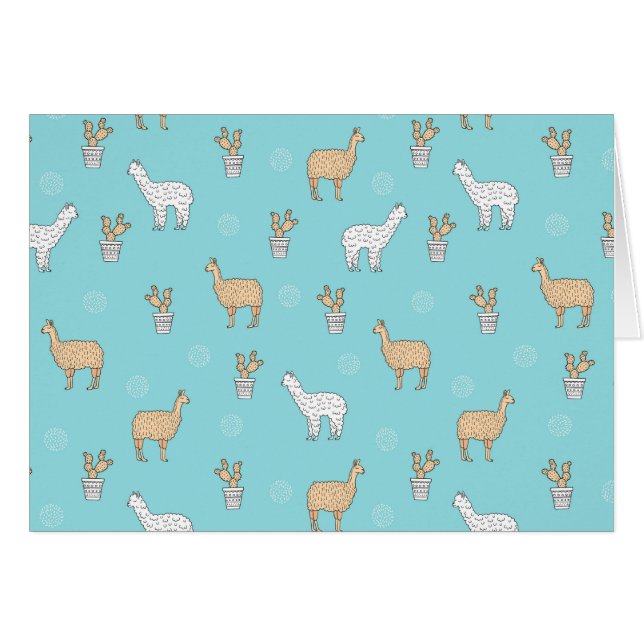 Cute Alpaca Llama Cactus Motif (Devant horizontal)