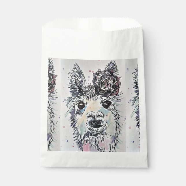 Cute Alpaca Llama pet Animal Party Favor Bags (Front)