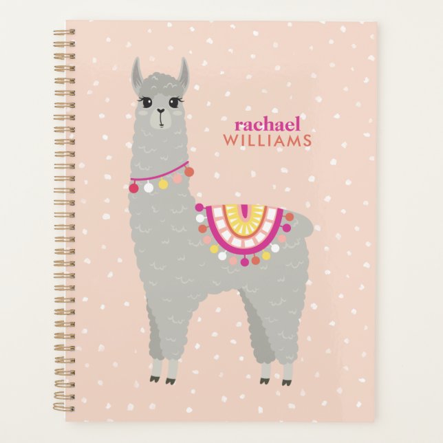 Cute Alpaca Personalized Planner (Front)