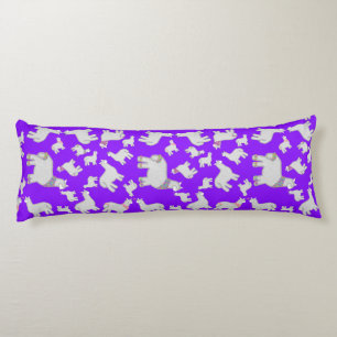 Cute Alpacas with glitter bubbles flowers fun Body Pillow
