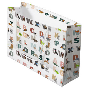 Cute Alphabet ABC Animals Large Gift Bag