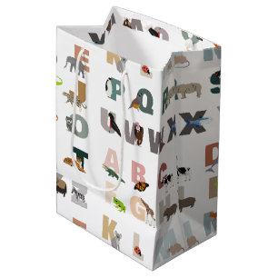 Cute Alphabet ABC Animals Medium Gift Bag