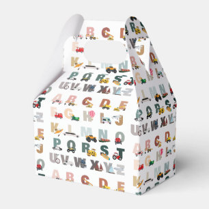 Cute Alphabet ABC Trucks, Transportation Vehicles Favor Box