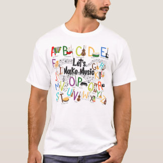 Cute Alphabet Design For Music Teacher T-Shirt