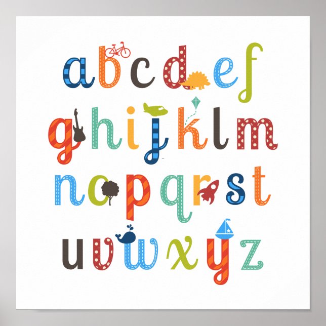 Cute Alphabet Design Poster (Front)
