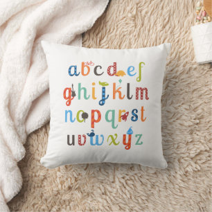 Cute Alphabet Design Throw Pillow