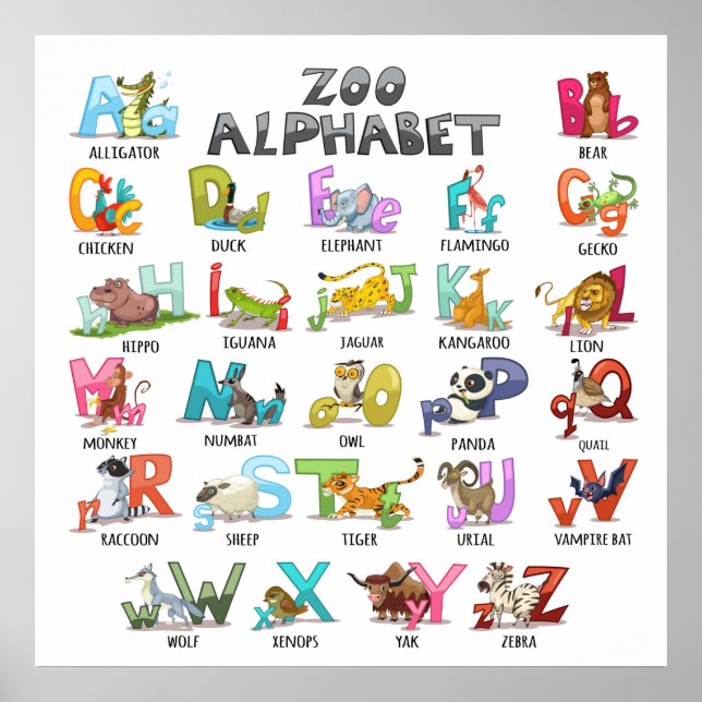 Cute Alphabet Poster (Front)