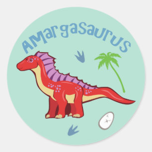 Cute Amargasaurus Classic Round Sticker