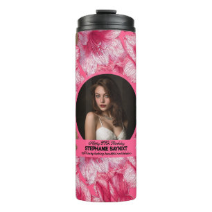 Cute Amaryllis Milestone Birthday Gift For Mom Thermal Tumbler