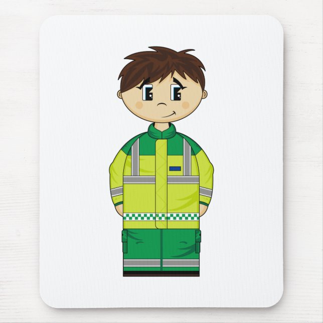 Cute Ambulance Man Mousepad (Front)