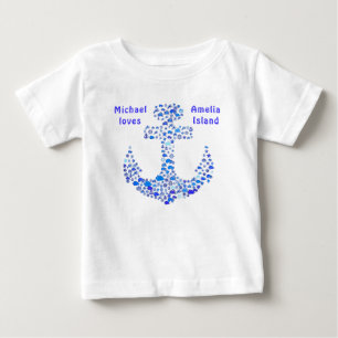 Cute Amelia Island Sea Creatures Anchor Baby Shirt