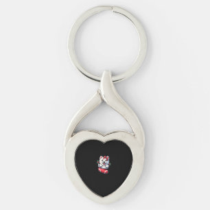 Cute American Eskimo Christmas Stocking Classic T- Keychain