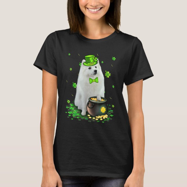 Cute American Eskimo Dog Lover St Patricks Day Sha T-Shirt (Front)