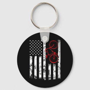 Cute American Flag Mountain Bike Cycling Gifts Wom Keychain