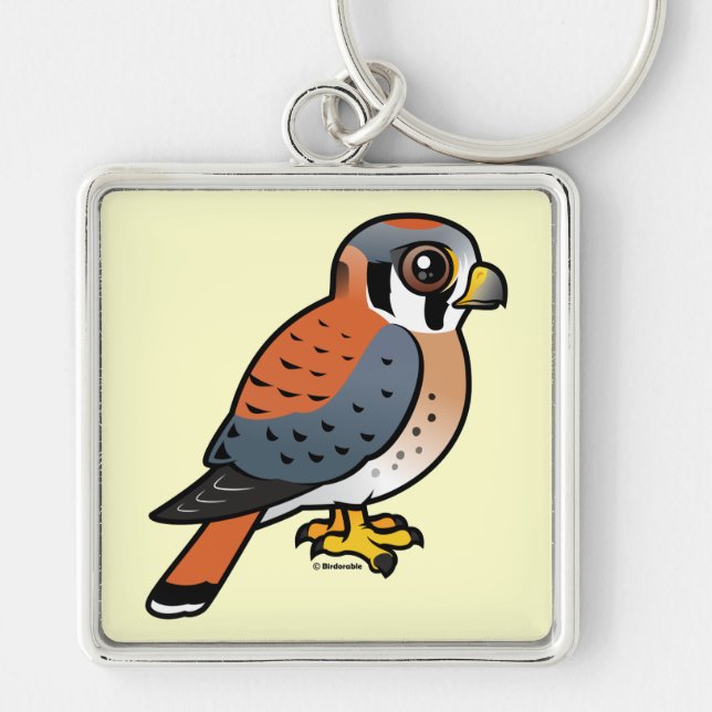 Cute American Kestrel Keychain (Front)