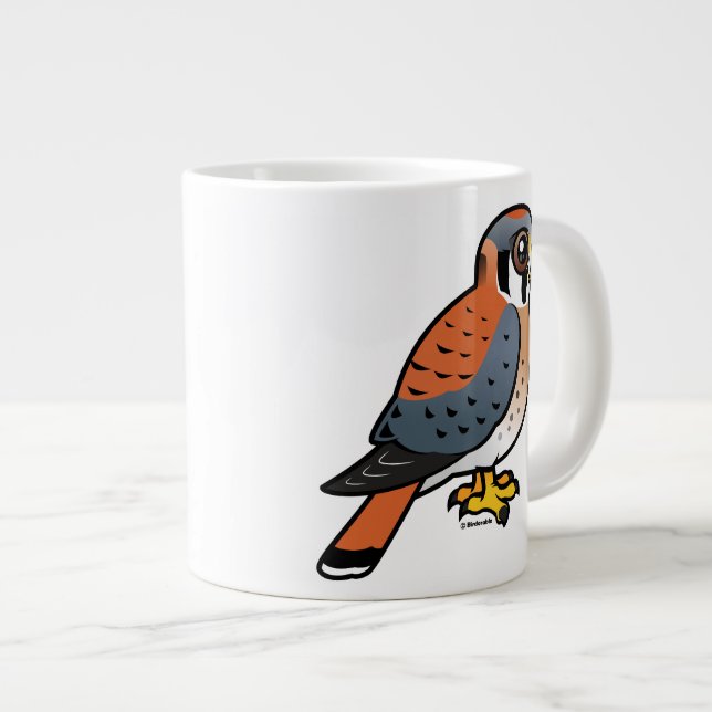 Cute American Kestrel Large Coffee Mug (Front Right)