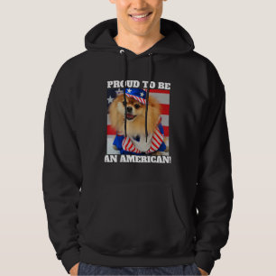 Cute American Patriotic Uncle Sam Pomeranian Dog 2 Hoodie