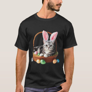 Cute American Shorthair Cat Easter Egg Hunt Owner T-Shirt