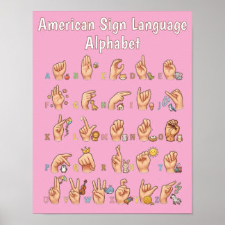 Cute American Sign Language Alphabet Chart