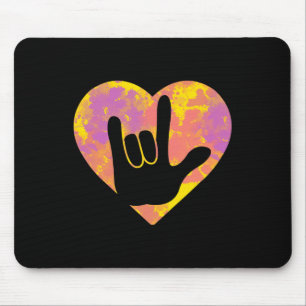 Cute American Sign Language Pride Deaf Awareness Mouse Pad