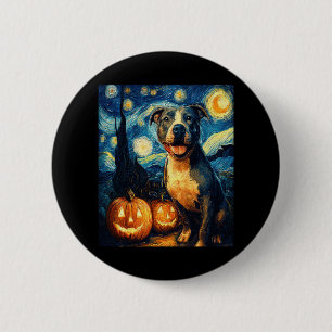 Cute American Staffordshire Terrier Dog Halloween 2 Inch Round Button